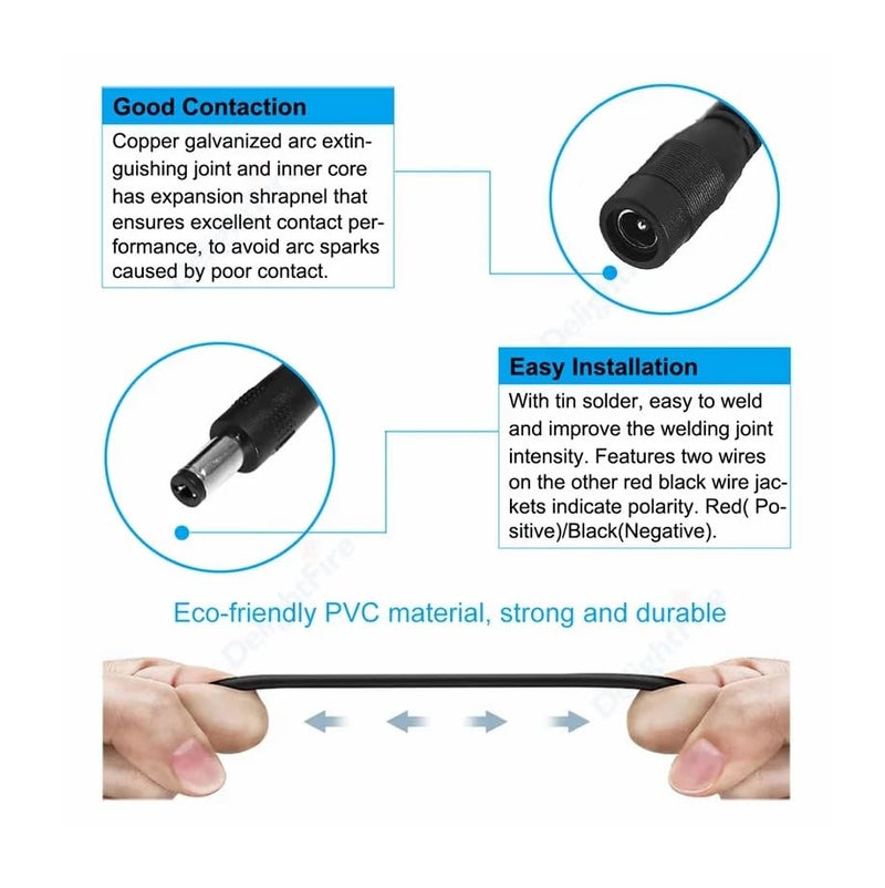 CentIoT CentIoT DC Male Jack 1 to 3 way Female Plug Y Splitter Power Cable  - Image 5