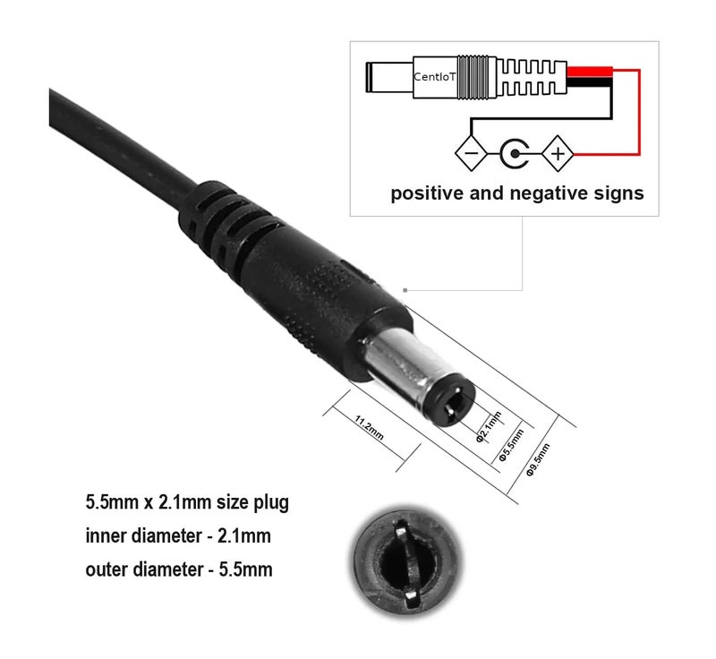 CentIoT CentIoT DC Male Jack 1 to 3 way Female Plug Y Splitter Power Cable  - Image 4