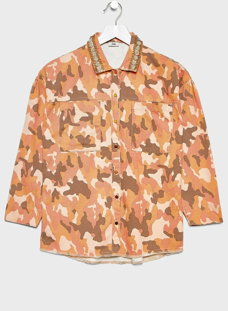 RIVER ISLAND Kids Camo Printed Shirt