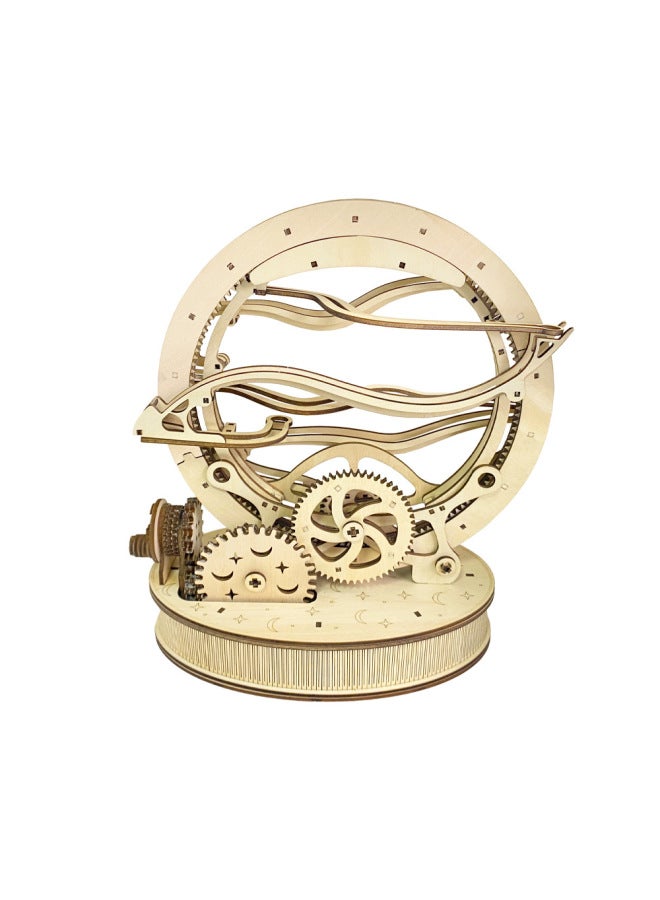 لعبة كرة مسار خشبية تم تجميعها يدويًا للأطفال، ألغاز تعليمية ثلاثية الأبعاد، نموذج ربط محرك ميكانيكي - اللون: نموذج كرة مسار مكرنك يدويًا - Image 4