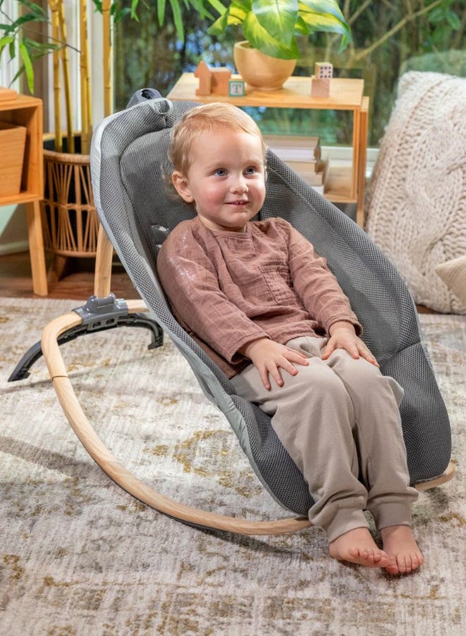 ingenuity 2-In-1 Every Season Baby Rocker And Seat With Cooling And Warming Fabrics, Wooden Activity Bar, Music, Vibration, 0 - 30 Months, Grey - Image 4