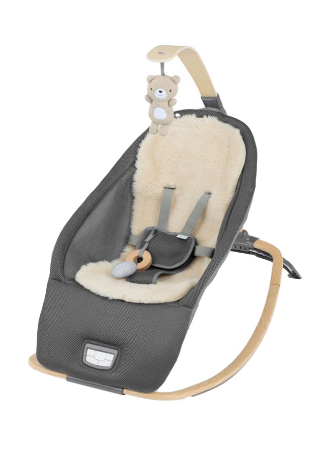 ingenuity 2-In-1 Every Season Baby Rocker And Seat With Cooling And Warming Fabrics, Wooden Activity Bar, Music, Vibration, 0 - 30 Months, Grey - Image 1