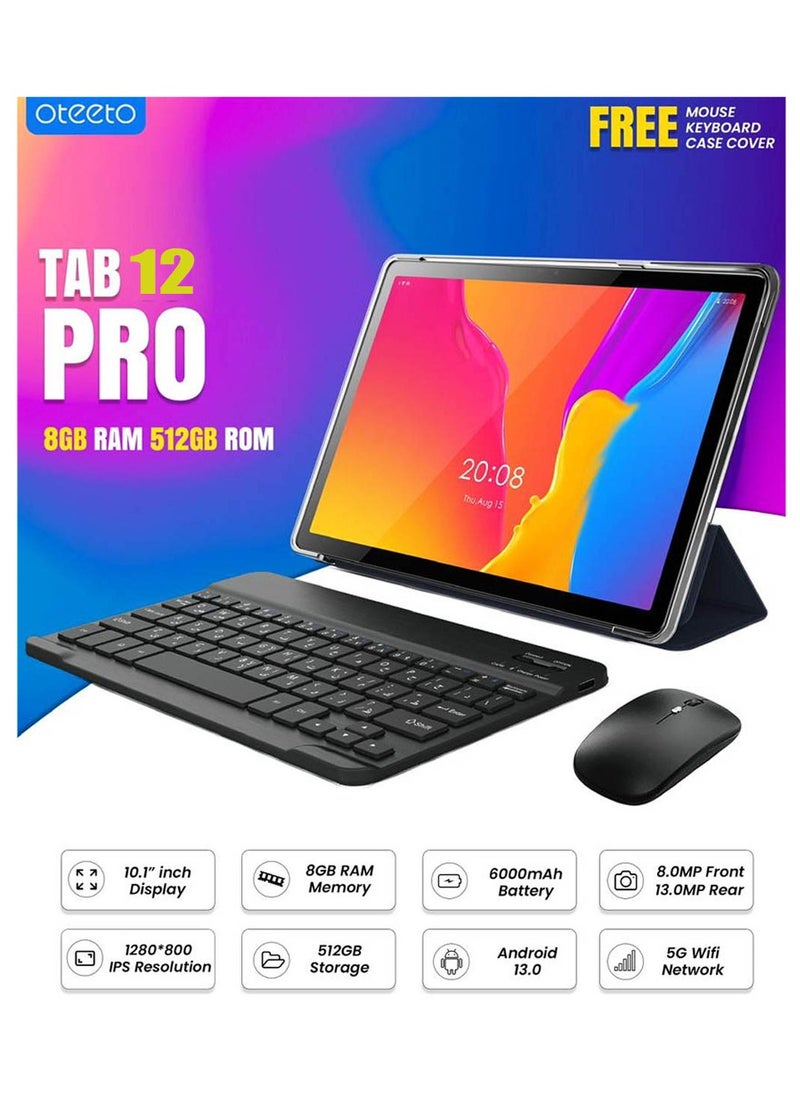Oteeto Oteeto Tab 12 Pro 5G Android Tablet  With 10.1 Inch Display 8GB RAM 512 GB ROM 6000 mAh Battery and Wireless Keyboard  - Image 4