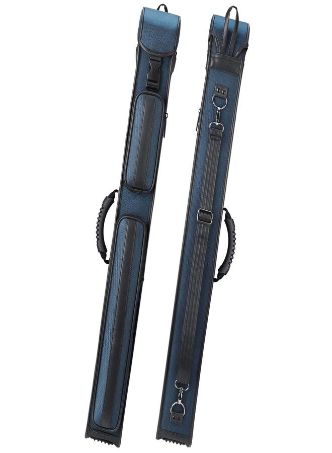 elraxw 2X3 Pool Cue Hard Case, Nylon Pool Stick Case for 2 Sticks 2B4S Hard Case for Billiard Stick Carrying with 2 Accessories Pocket (Blue) - Image 1