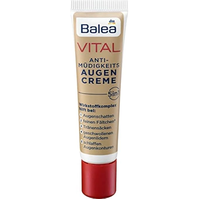 balea VITAL Anti-Fatigue Eye-Cream 5in1 - Helps Reduces Lines, Wrinkles, Puffiness & Shadows (15ml) - For Mature Skin Ages 40 to 60+ (Not tested on Animals). - Image 3