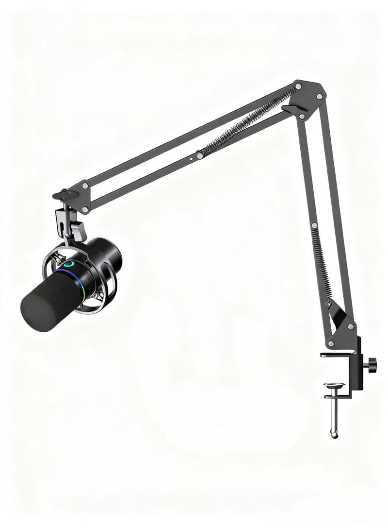 Dynamic Microphon,XLR/USB Microphone,Streaming Mic,RGB Light Microphone,Cardioid Condenser Mic Kit,super heart pointing,with Mic Clip Table Mounting ClampBoom Arm,For Streaming,Twitch Online,Podcast Recording,YouTube - Image 1