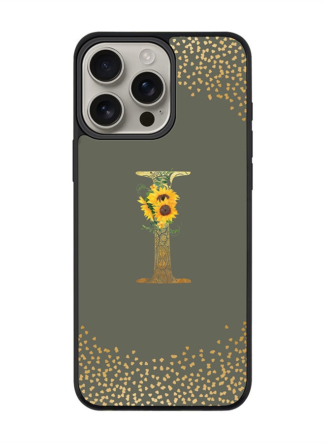 Stylizedd For iPhone 16 Pro Max Case [Compatible with MagSafe] Slim Magnetic cover Phone Case iPhone 16 Pro Max -Custom Floral Monogram - I (Olive Green ) - Image 1