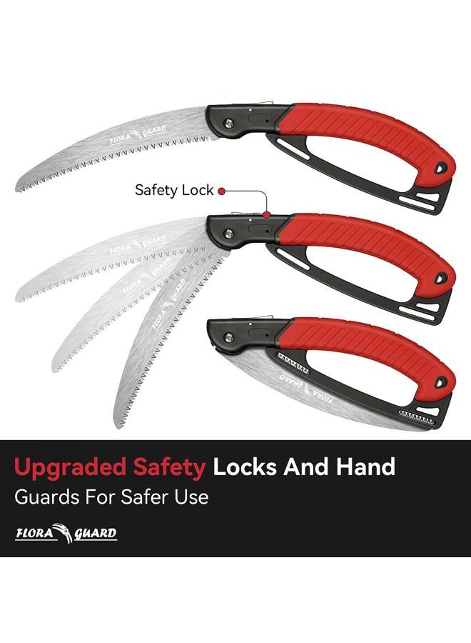 FLORA GUARD 10 Inch Folding Pruning Saw - Hand Garden Saw, Saw for Trees with Non-Slip Handles and Safey Lock, Sturdy and Lightweight - Image 4