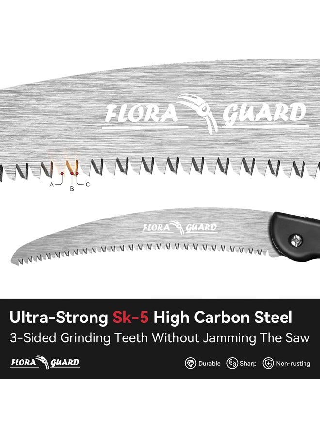 FLORA GUARD 10 Inch Folding Pruning Saw - Hand Garden Saw, Saw for Trees with Non-Slip Handles and Safey Lock, Sturdy and Lightweight - Image 3