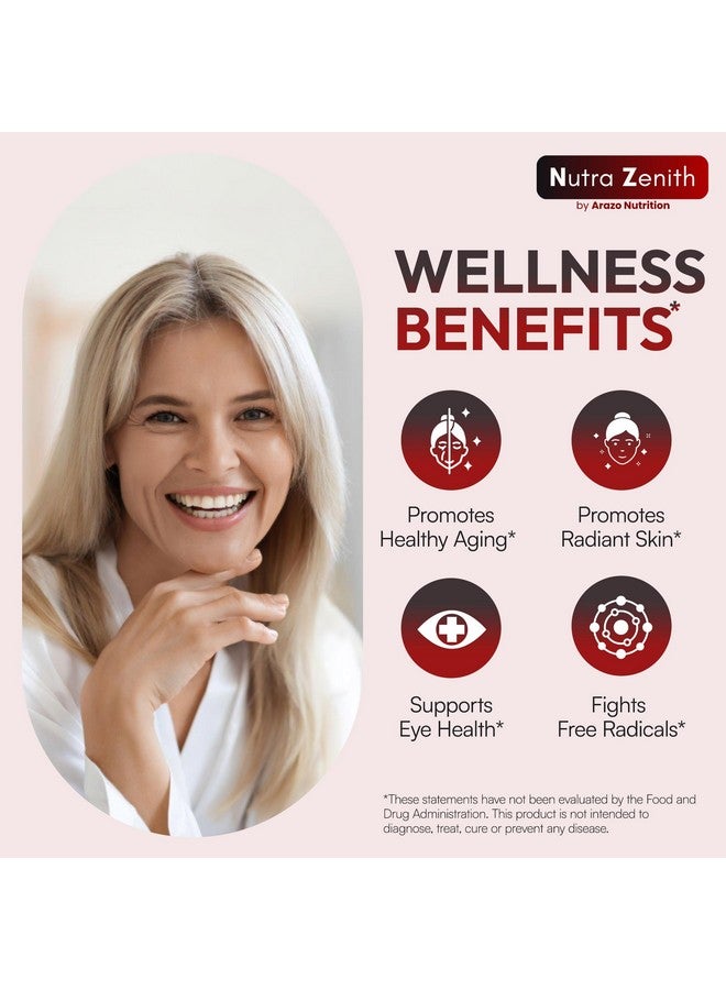 Arazo Nutrition Astaxanthin Supplement with Omega-3, Vitamin E & Lutein - 60 Capsules for Super Antioxidant Support, Energy Boost, Mental Clarity & Eye/Skin Care - Triple-Action Formula (Powerful Antioxidant Complex) - Image 3