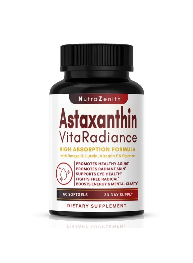 Arazo Nutrition Astaxanthin Supplement with Omega-3, Vitamin E & Lutein - 60 Capsules for Super Antioxidant Support, Energy Boost, Mental Clarity & Eye/Skin Care - Triple-Action Formula (Powerful Antioxidant Complex) - Image 1