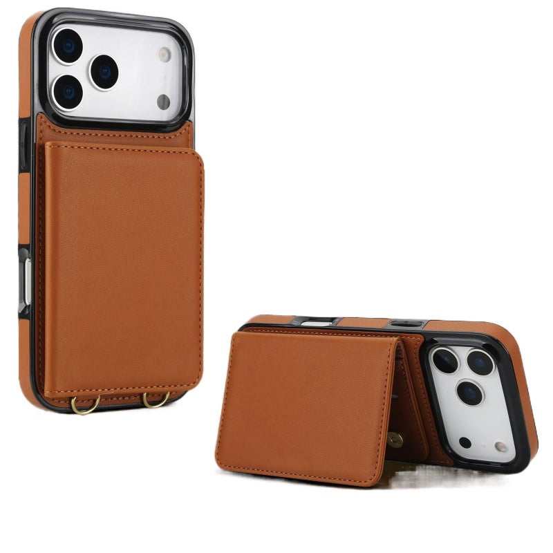 Protective Case | Brown | Card Holder | Drop Protection | TPU | Shockproof Cover for iPhone 16 / 16 Plus / 16 Pro / 16 Pro Max - Image 4