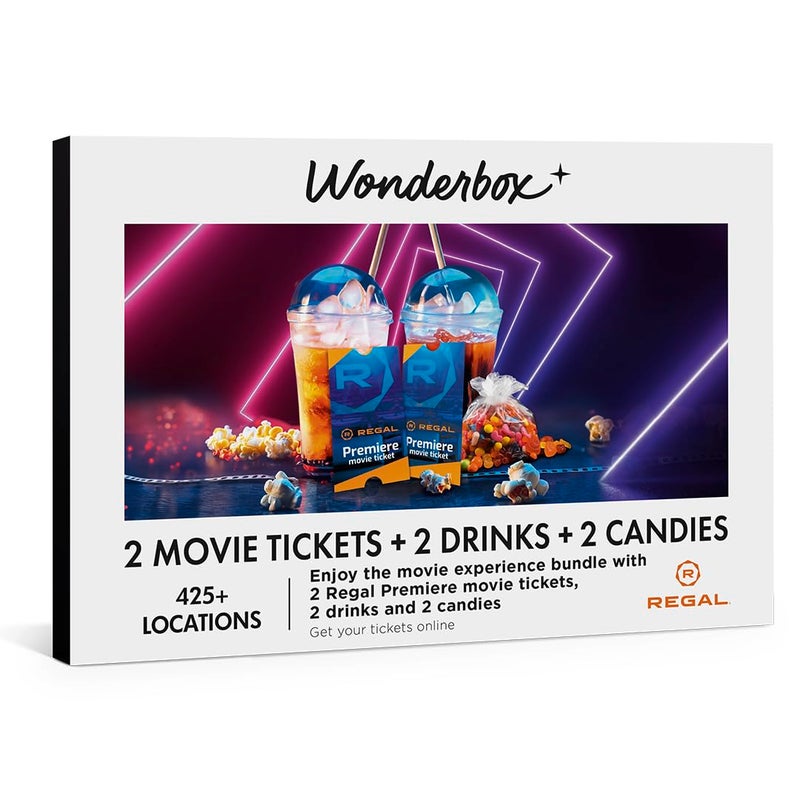 WONDERBOX Regal Movie Gift Box 2 Tickets 2 Drinks 2 Candies Movie Night Experience for 2 Valid at 425 Regal Locations in the US - Image 2