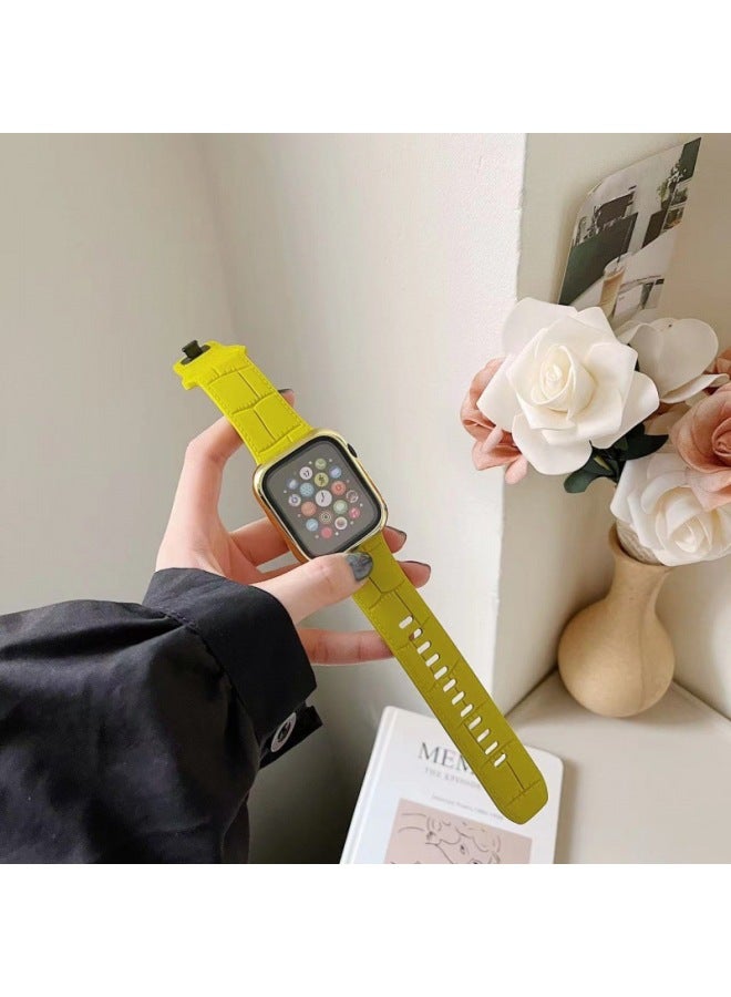 Loquat For Iwatch Strap Silicone Ultra Business Strap For Applewatch7 SE8 For Apple Case Suit-Color:Dark Brown-Dimensions:41mm  - Image 4