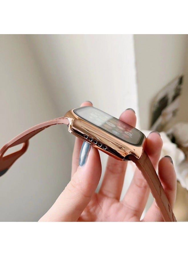 Loquat For Iwatch Strap Silicone Ultra Business Strap For Applewatch7 SE8 For Apple Case Suit-Color:Dark Brown-Dimensions:41mm  - Image 5