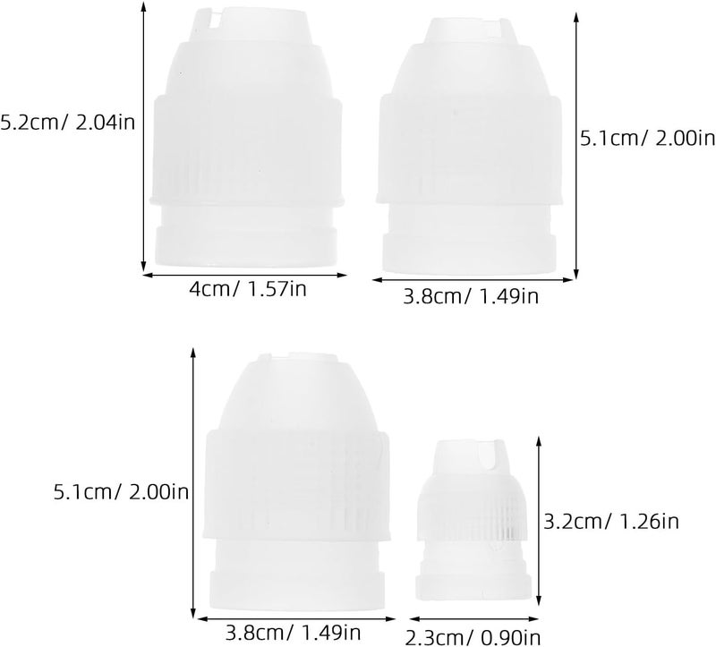 iplusmile 24pcs Piping Couplers Set with 4 Sizes (1.6cm, 2cm, 2.4cm, 2.6cm) Pastry Nozzle Converters for Cake Decorating and Baking Supplies - Image 2