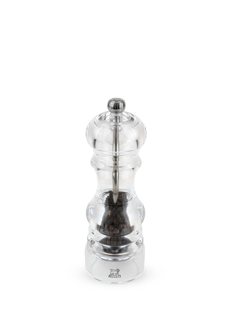 Peugeot - Nancy Manual Pepper Mill - Transparent Adjustable Grinder - Acrylic, Clear, 7 inches - Image 1