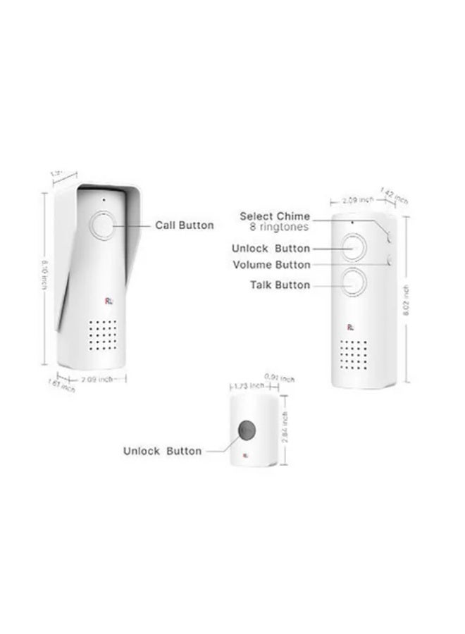 كروني نظام الاتصال الداخلي الصوتي اللاسلكي Crony Rl-0518 بتردد 433 ميجاهرتز - هاتف باب يعمل بالبطارية بمدى طويل 500 متر مع صوت رقمي، مقاوم للماء بدرجة IP44 وبطاريات ليثيوم قابلة لإعادة الشحن لسهولة التركيب - Image 5
