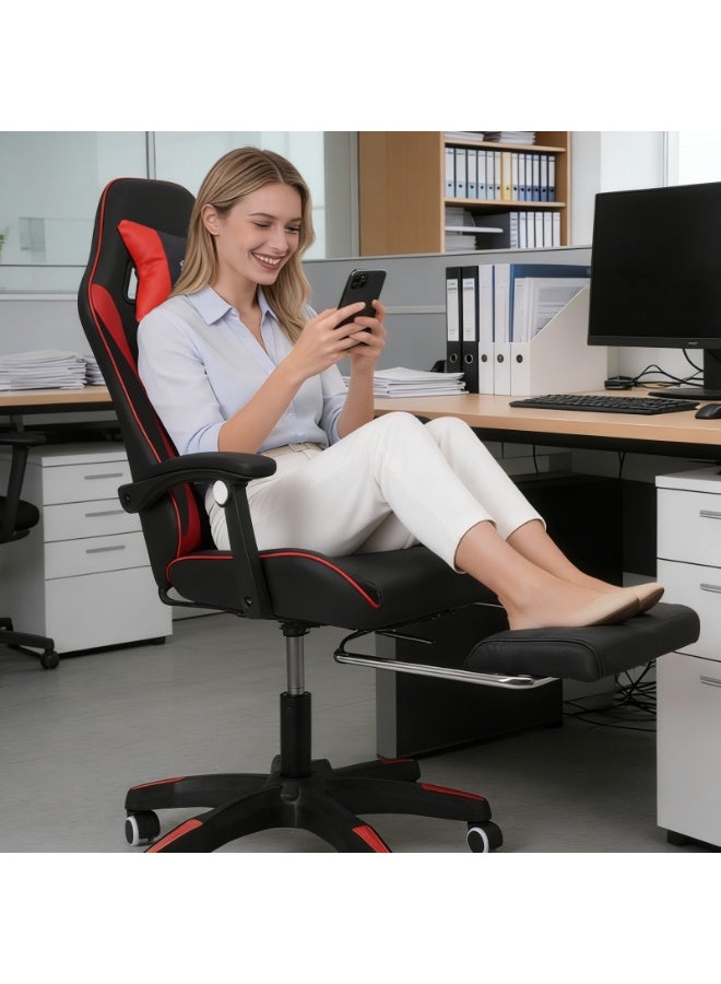 DUUKOA Gaming Chair with Footrest  Ergonomic Computer Chair 90°–135° Adjustment Backrest Perfect - Image 4