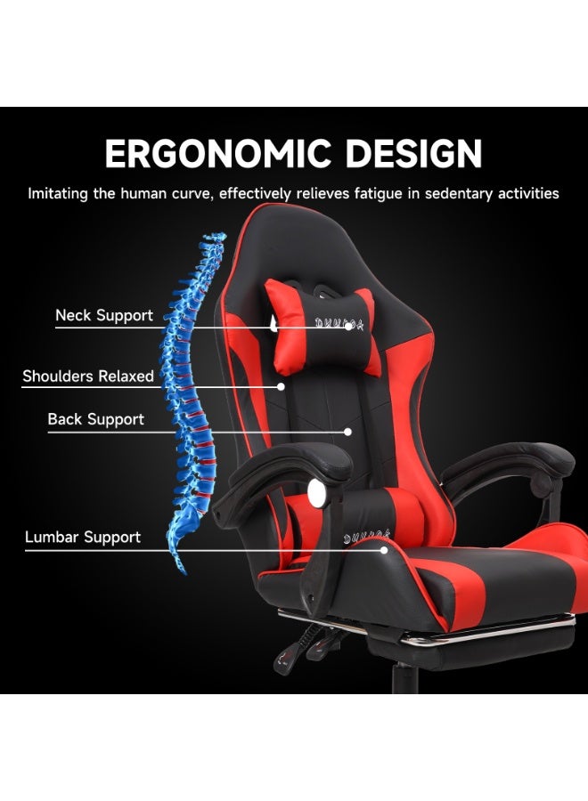 DUUKOA Gaming Chair with Footrest  Ergonomic Computer Chair 90°–135° Adjustment Backrest Perfect - Image 3