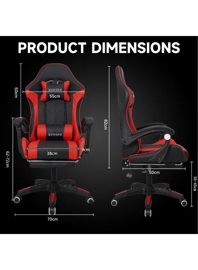 DUUKOA Gaming Chair with Footrest  Ergonomic Computer Chair 90°–135° Adjustment Backrest Perfect - Image 2