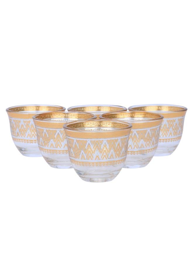 Alsaif Glass Tea And Coffee Bialat Set 26 Pieces Gold - Image 4
