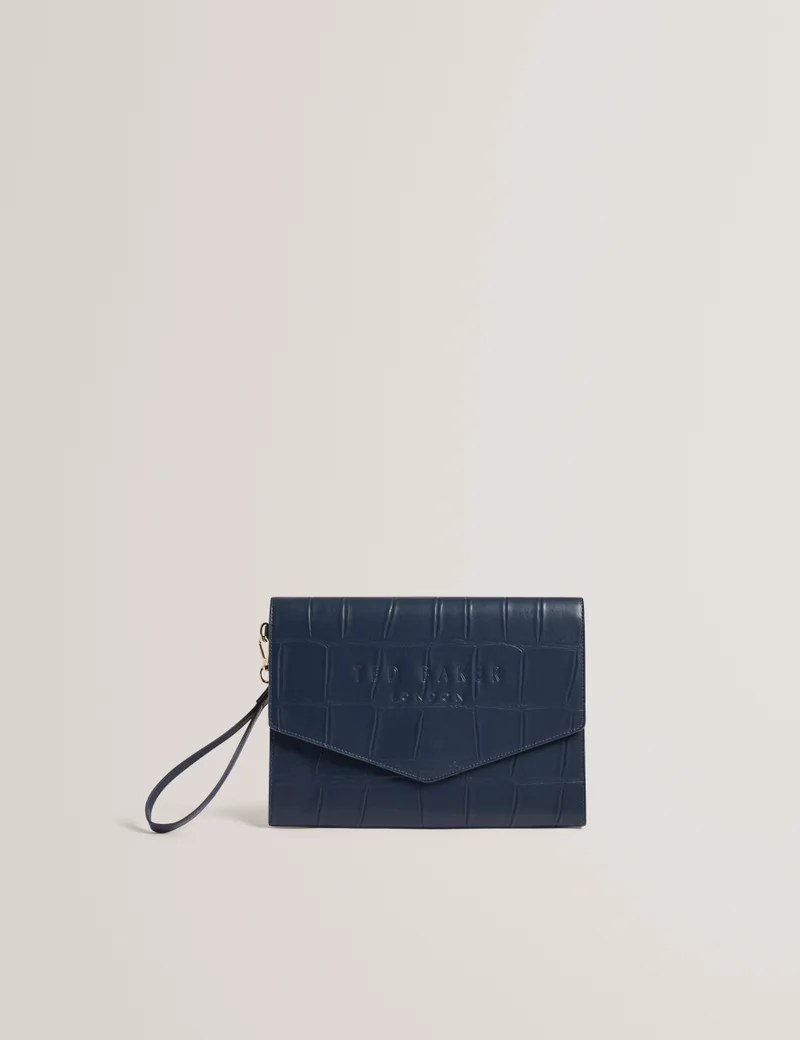 Ted Baker Croc Effect Envelope Pouch wallets