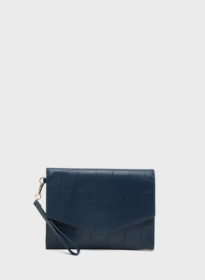 Ted Baker Croc Effect Envelope Pouch wallets