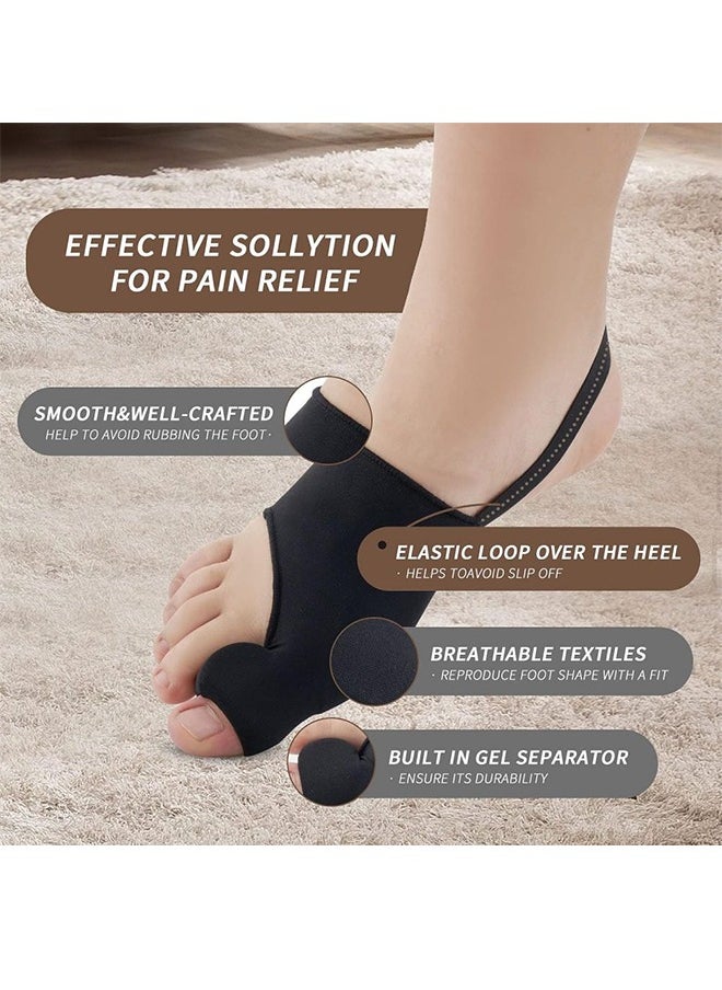 Generic Bunion Corrector For Men And Women - Bunion Corrector Men And Women Bunion Splint Bunion Relief Bunion - Pain Relief, Comfortable And Breathable, Great For Day/Night (1 Pair, Black)  - Image 3