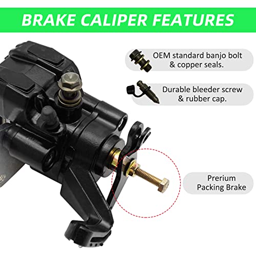 M MATI Rear Brake Caliper & Pads for Kawasaki Mojave 250 KSF250 Lakota 300 KEF300 Tecate 4 KXF250 with Parking Brake 43041-1575 43041-1246 - Image 3