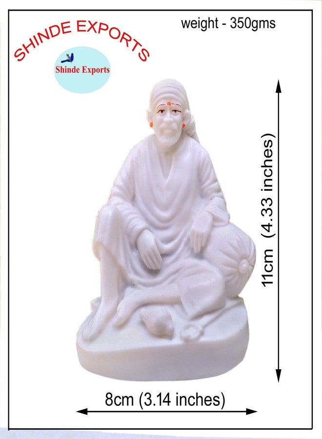 SHINDE EXPORTS shirdi saibaba Idol Marble/saibaba Idol for car Dashboard 11 cm - Image 2