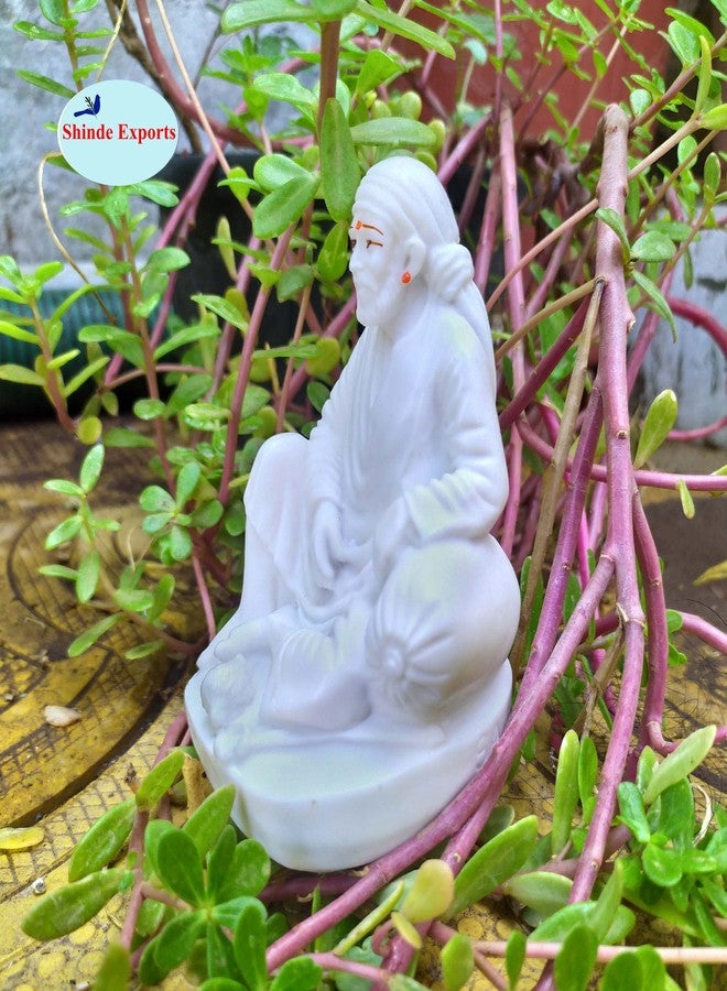 SHINDE EXPORTS shirdi saibaba Idol Marble/saibaba Idol for car Dashboard 11 cm - Image 4