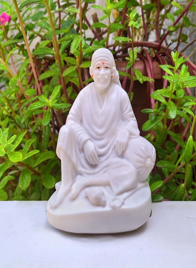 SHINDE EXPORTS shirdi saibaba Idol Marble/saibaba Idol for car Dashboard 11 cm - Image 1