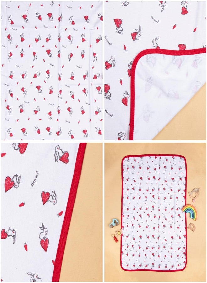 Tinycare Cotton Bath Towel for New Born, Extra Soft Fabric Interlok Printed Towel for Kids/Toddler/Infants, Quick Absorbent, Reusable Napkins Bathing Towels (85 x 60 cm, Red)_Pack of 1 - Image 5