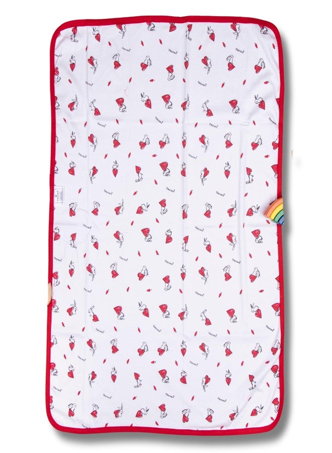 Tinycare Cotton Bath Towel for New Born, Extra Soft Fabric Interlok Printed Towel for Kids/Toddler/Infants, Quick Absorbent, Reusable Napkins Bathing Towels (85 x 60 cm, Red)_Pack of 1 - Image 1