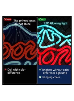 KASTWAVE Crs LIGHT Neon Signs for Wall Decor Neon Lights for Bedroom Led Business Signs Suitable for Restaurant Gift LED for Wall Artwork Decor 5V Power Adapter, 17 * 11 Inch  - Image 2