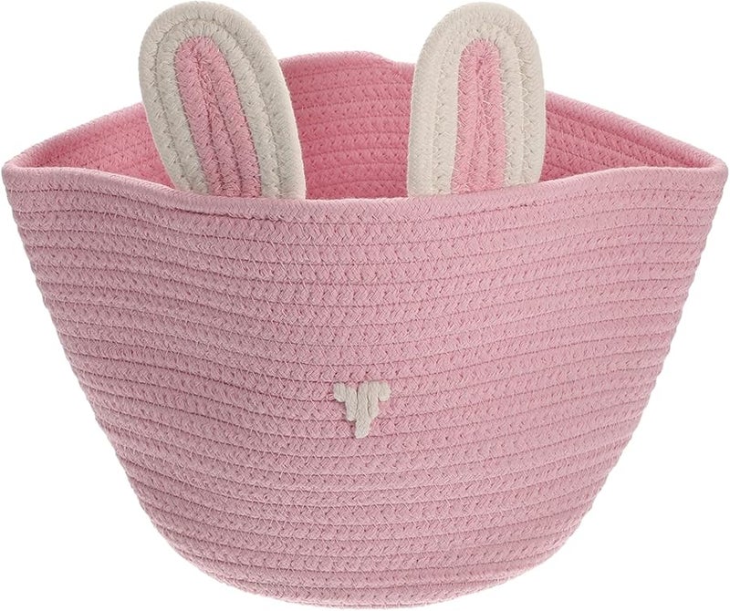 Pink Rabbit Design Storage Basket Organizer For Home Bedroom Living Room Nursery - Image 1