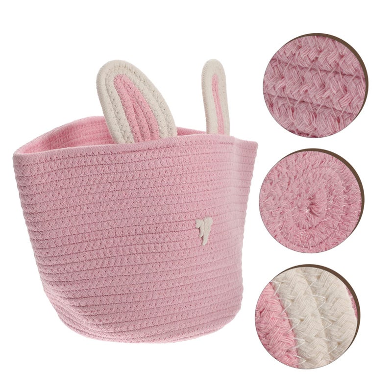 Pink Rabbit Design Storage Basket Organizer For Home Bedroom Living Room Nursery - Image 4