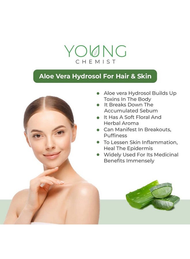 Young Chemist Pure Aloe Vera Hydrosol Natural Skin Toner, Soothing Mist, and Facial Cleanser for Sensitive and Acne-Prone Skin In 1 Litre. - Image 3