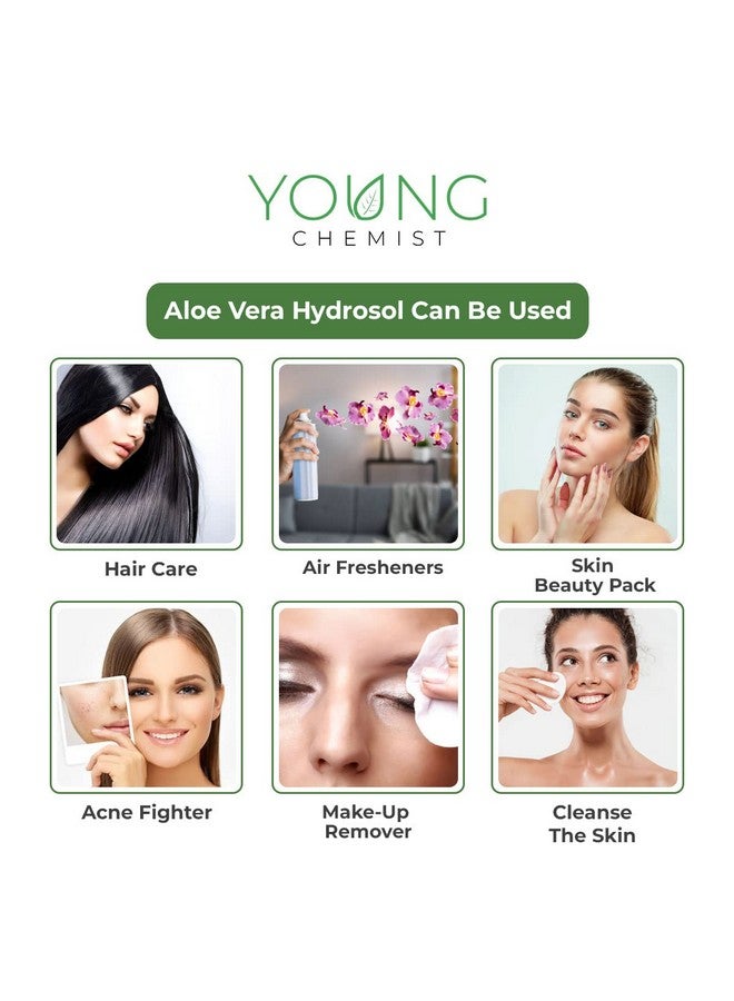 Young Chemist Pure Aloe Vera Hydrosol Natural Skin Toner, Soothing Mist, and Facial Cleanser for Sensitive and Acne-Prone Skin In 1 Litre. - Image 4