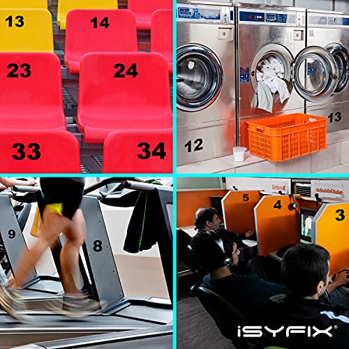 iSYFIX ملصقات أرقام فينيل سوداء iSYFIX، 4 بوصة لاصقة ذاتياً (2 مجموعات)، ملصقات عالية الجودة مقطوعة بشكل دقيق ومجهزة بمسافات مسبقة لصندوق البريد، العلامات، النافذة، الباب، السيارات، الشاحنات، المنزل، رقم العنوان، للاستخدام الداخلي أو الخارجي - Image 3