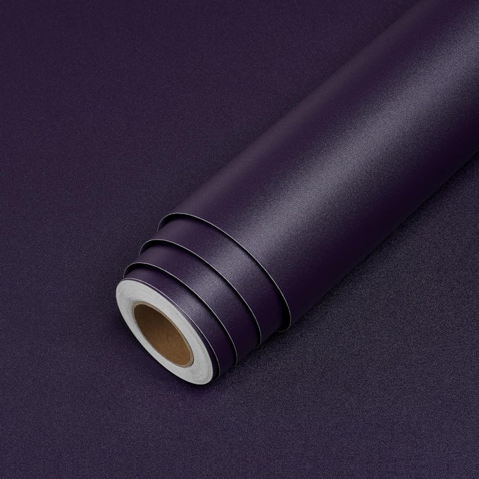 DARK PURPLE PEEL AND STICK WALLPAPER PURPLE WALLPAPER STICK AND PEEL FOR BEDROOM REMOVABLE CONTACT PAPER FOR WALL CABINETS AND DRAWERS SELF ADHESIVE SOLID COLOR VINYL WALL PAPER 158X80