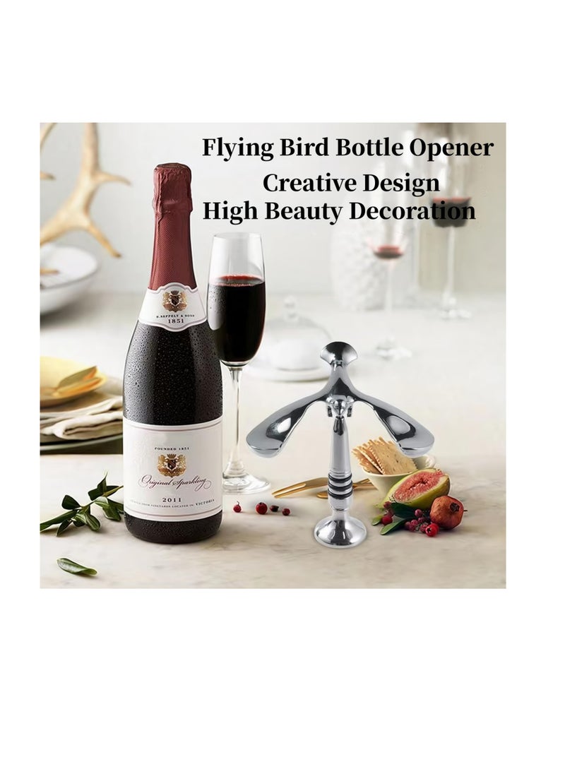 Balanced Bird Bottle Opener Multifunctional Bottle Opener Decorative Bottle Opener with Floating and Rotating Design for Opening Beer and Red Wine Bottle Caps and Desktop Decoration