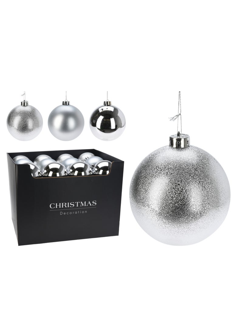 Homesmiths Christmas  Decoration Ball 120Mm Zilver Assorted 1 Piece - Image 1