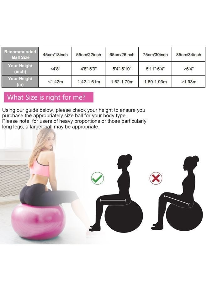 Kanteen Store Anti-Burst Yoga Ball With Hand Pump 75cm - Image 3