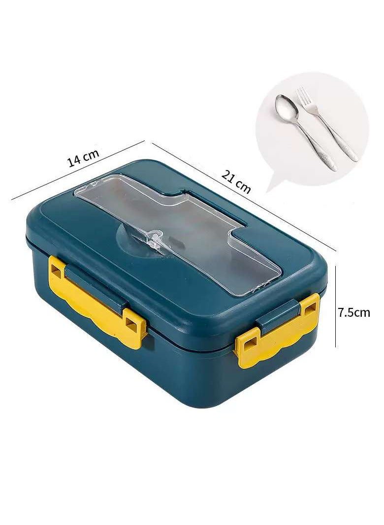 LINGWEI Bento Lunch Box for Kids & Adults 3-Compartment Leakproof Food Container with Spoon & Fork  - Image 5