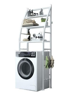 Cuisine Art Washing Machine Storage Shelf Rack - 3 Tiers, Space-Saving, Easy Assembly, No Drilling. Fits Over Toilets or Washing Machines. Dimensions: 25x65x166 cm, White  - Image 1