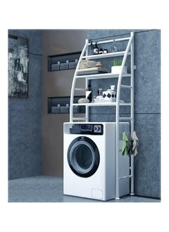 Cuisine Art Washing Machine Storage Shelf Rack - 3 Tiers, Space-Saving, Easy Assembly, No Drilling. Fits Over Toilets or Washing Machines. Dimensions: 25x65x166 cm, White  - Image 2