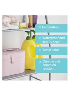 Cuisine Art Washing Machine Storage Shelf Rack - 3 Tiers, Space-Saving, Easy Assembly, No Drilling. Fits Over Toilets or Washing Machines. Dimensions: 25x65x166 cm, White  - Image 3