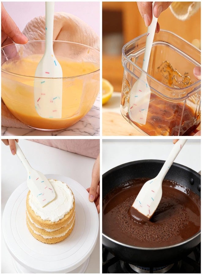 CATOSUM 4 Pack 8.5 Inch Confetti Silicone Spatulas - Small Heat-Resistant Rubber Spatula for Baking, Mixing & Cooking - Image 2